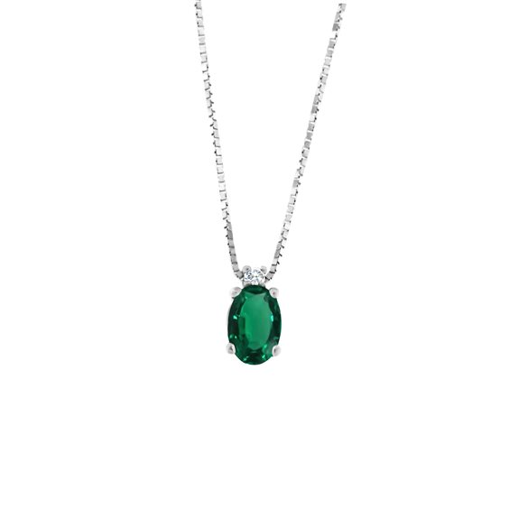 Collier Roman Gioielli Femme in Or blanc Smeraldo 0.52 Ct R198A24N177 - R198A24N177